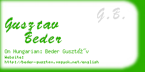 gusztav beder business card